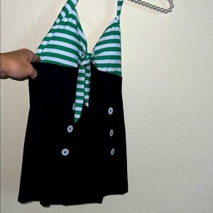 Retro stage M swimsuit nwt nautical halter 1 pc